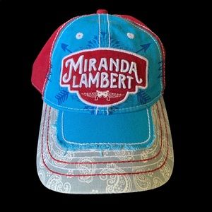 Miranda Lambert Logo Red  Blue Grey Distressed Hat Paisley Adjustable Arrows.